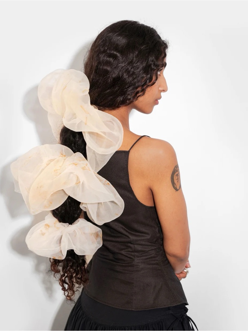 Sheer Ivory Oversized Scrunchie ella mae